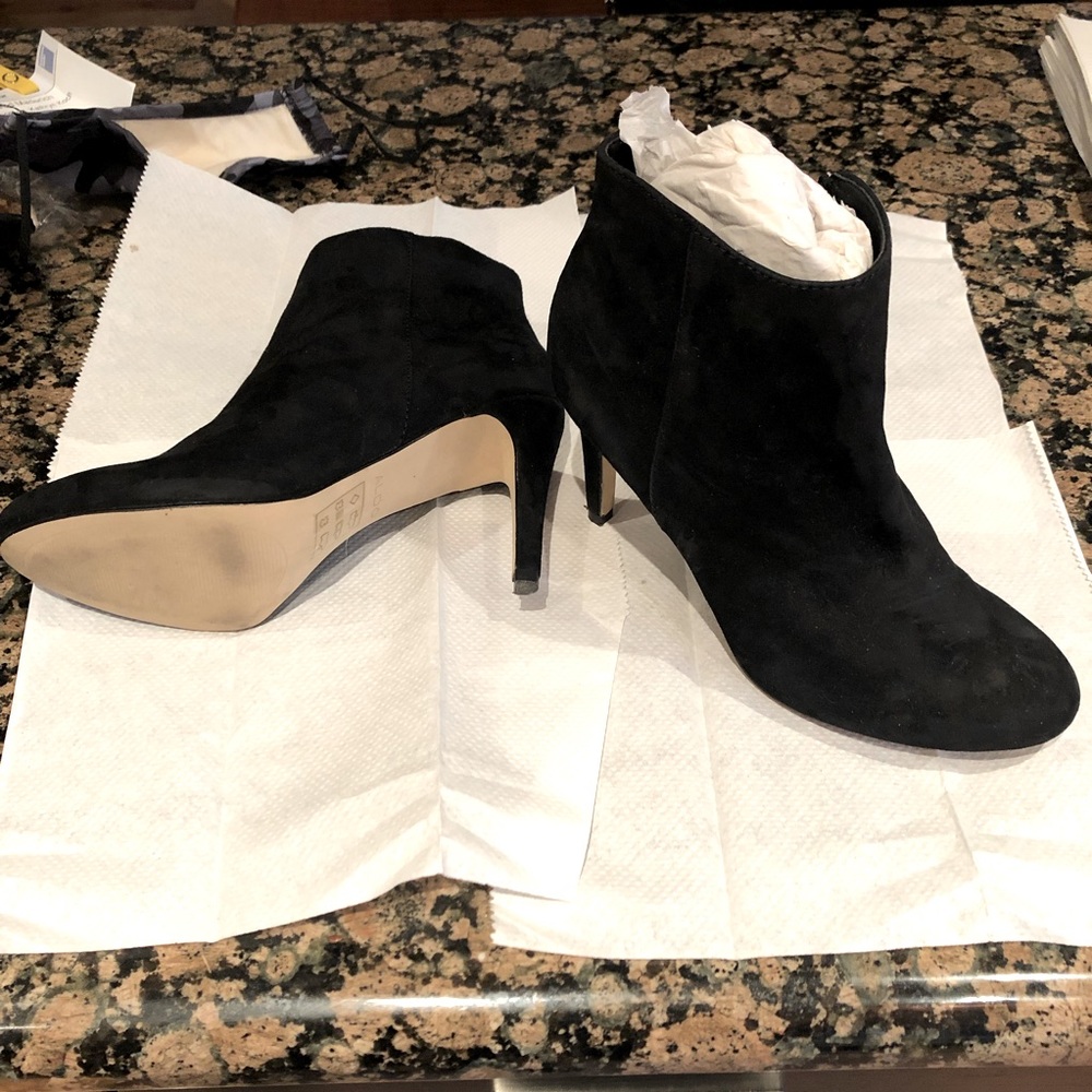 ALDO velvet suede black heel booties size 6